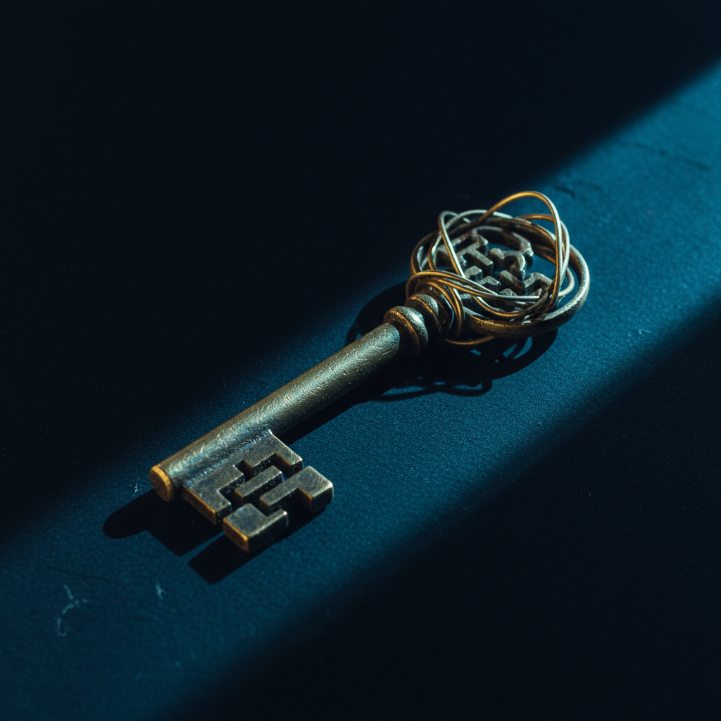neuromitos del cerebro — worn brass key
